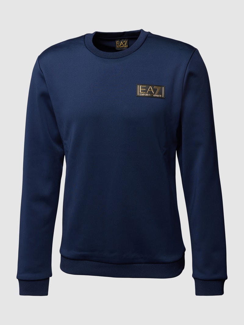 Sweatshirt mit Label-Detail in marineblau