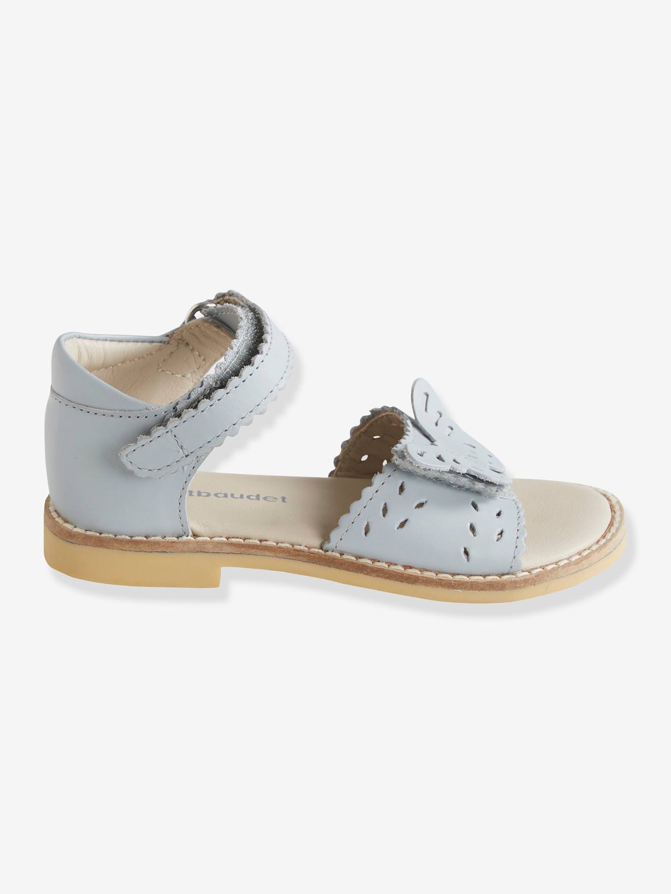Sandales en cuir fille collection maternelle bleu clair