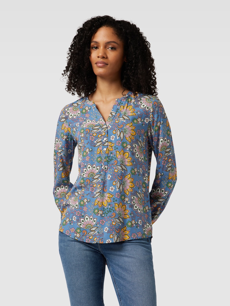 Schlupfbluse mit Paisley-Muster in rauchblau