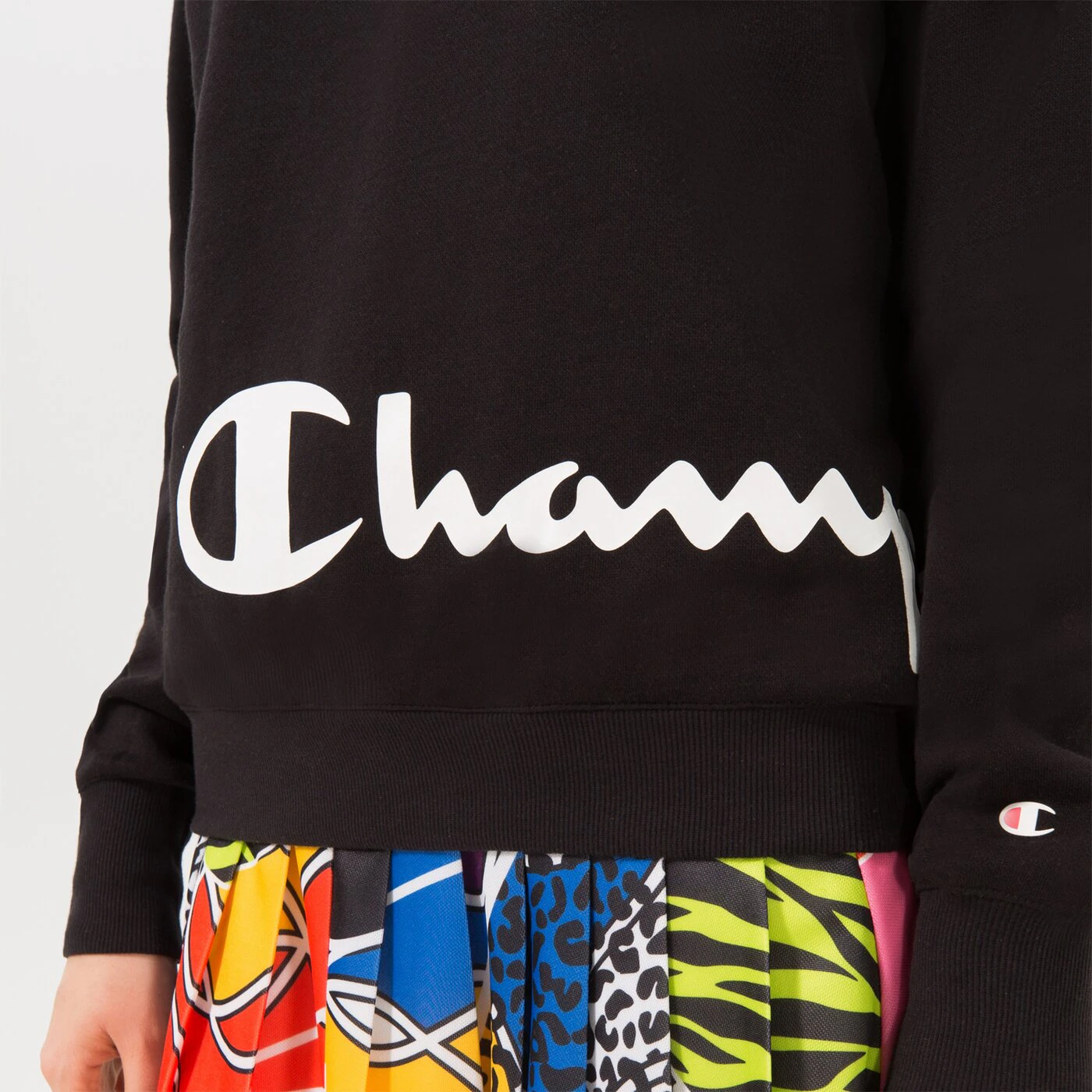 CHAMPION SWEATSHIRT MOCK TURTLE NECK LONG SLEEVES Schwarz