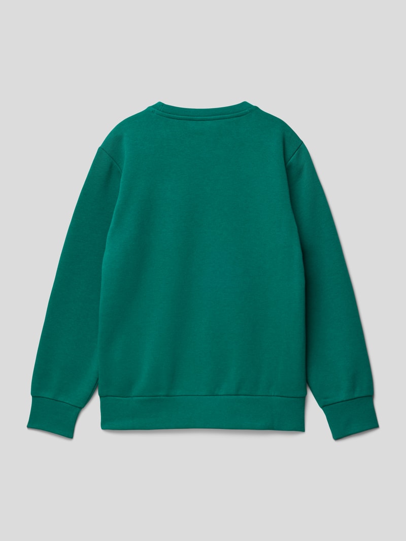 Sweatshirt mit geripptem Rundhalsausschnitt in grün