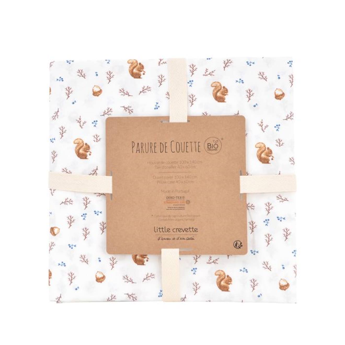 Parure de lit 100x140 cm en coton bio* Noisette beige