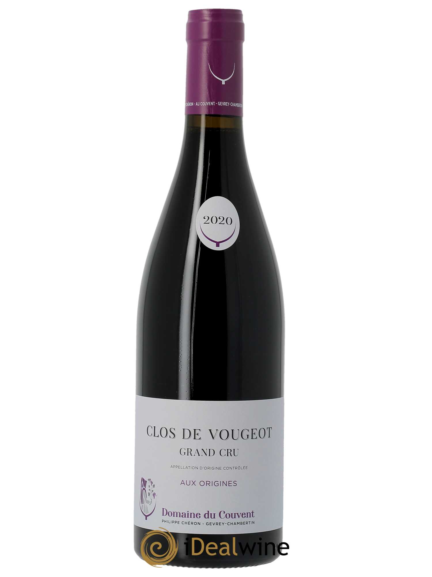 Clos de Vougeot Grand Cru Aux Origines Domaine du Couvent  2020 - Lot de 1 Bouteille