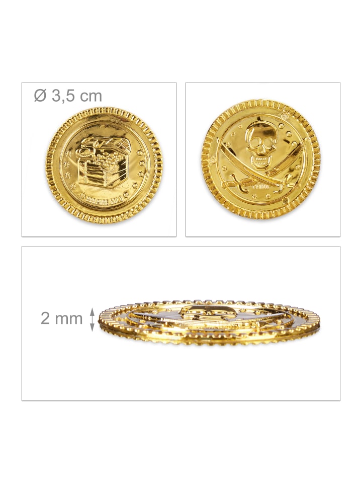 relaxdays 48x Piratenmünzen in Gold günstig kaufen onesize