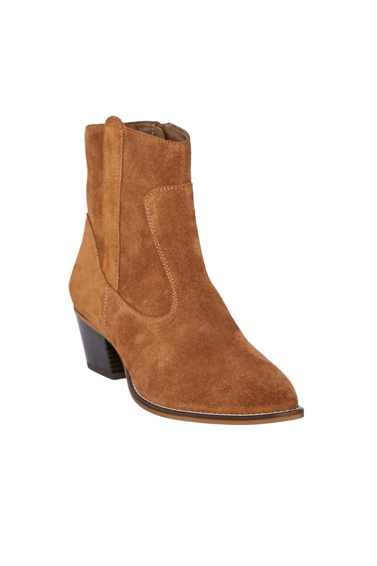 PIECES  Stiefelette - Orange - Blockabsatz