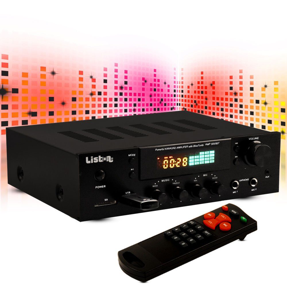 WJG Industrievertretung Verstärker (Stereo Receiver FM Radio Tuner Verstärker Bluetooth USB SD MP3)