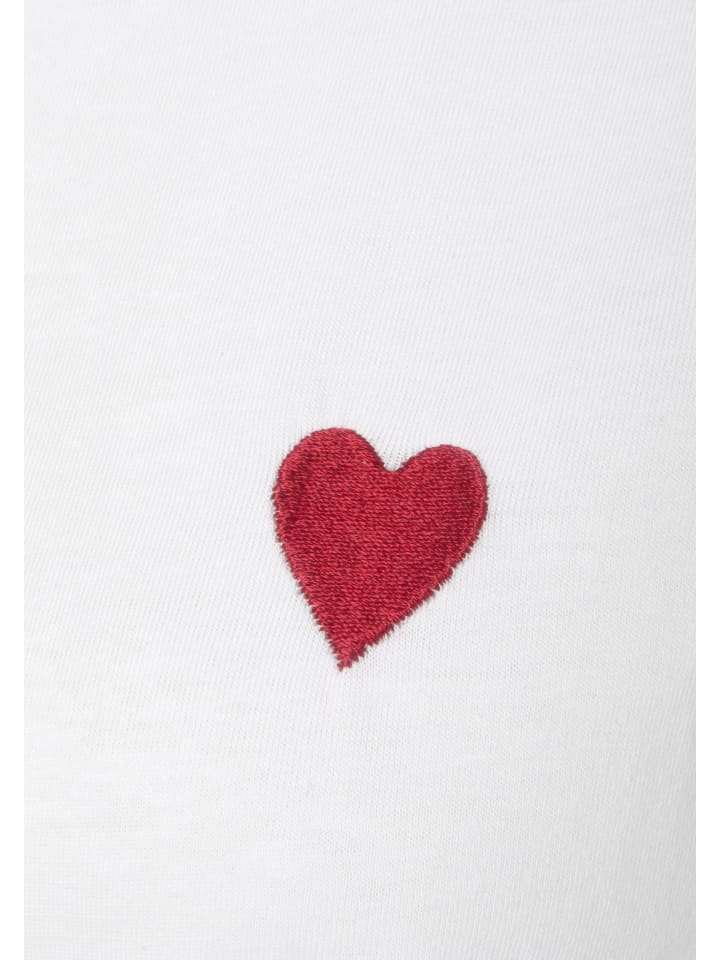LASCANA T-Shirt in weiß-rot günstig kaufen 32/34