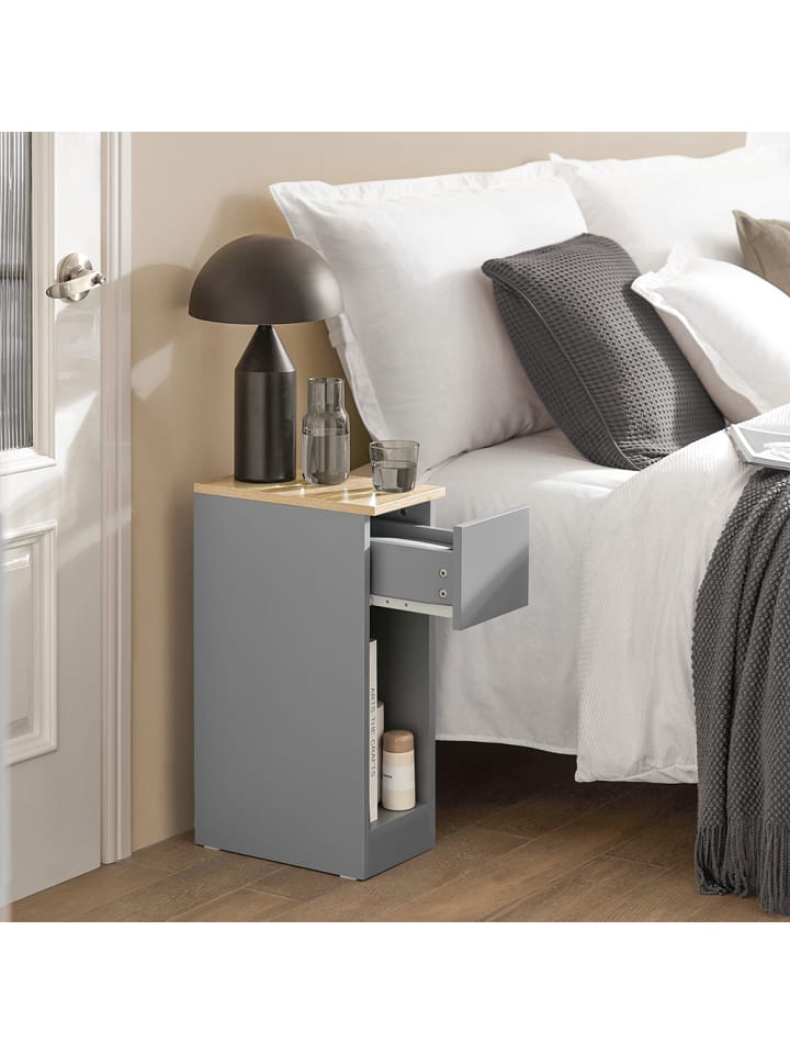 SoBuy Nachttisch in Hellgrau - (B)20 x (H)60 x (T)35cm günstig kaufen onesize
