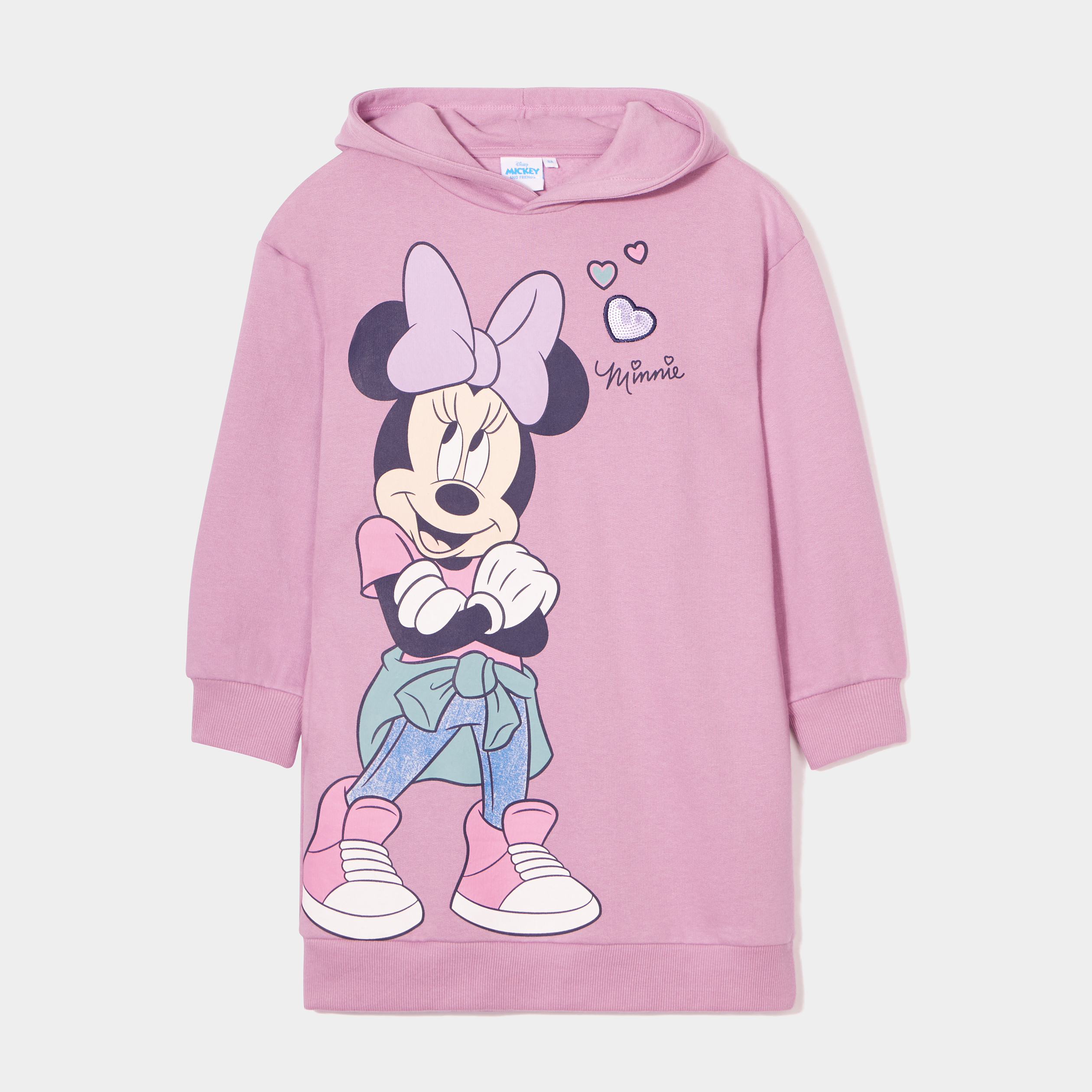 Robe sweat à capuche Minnie parme fille | La Halle