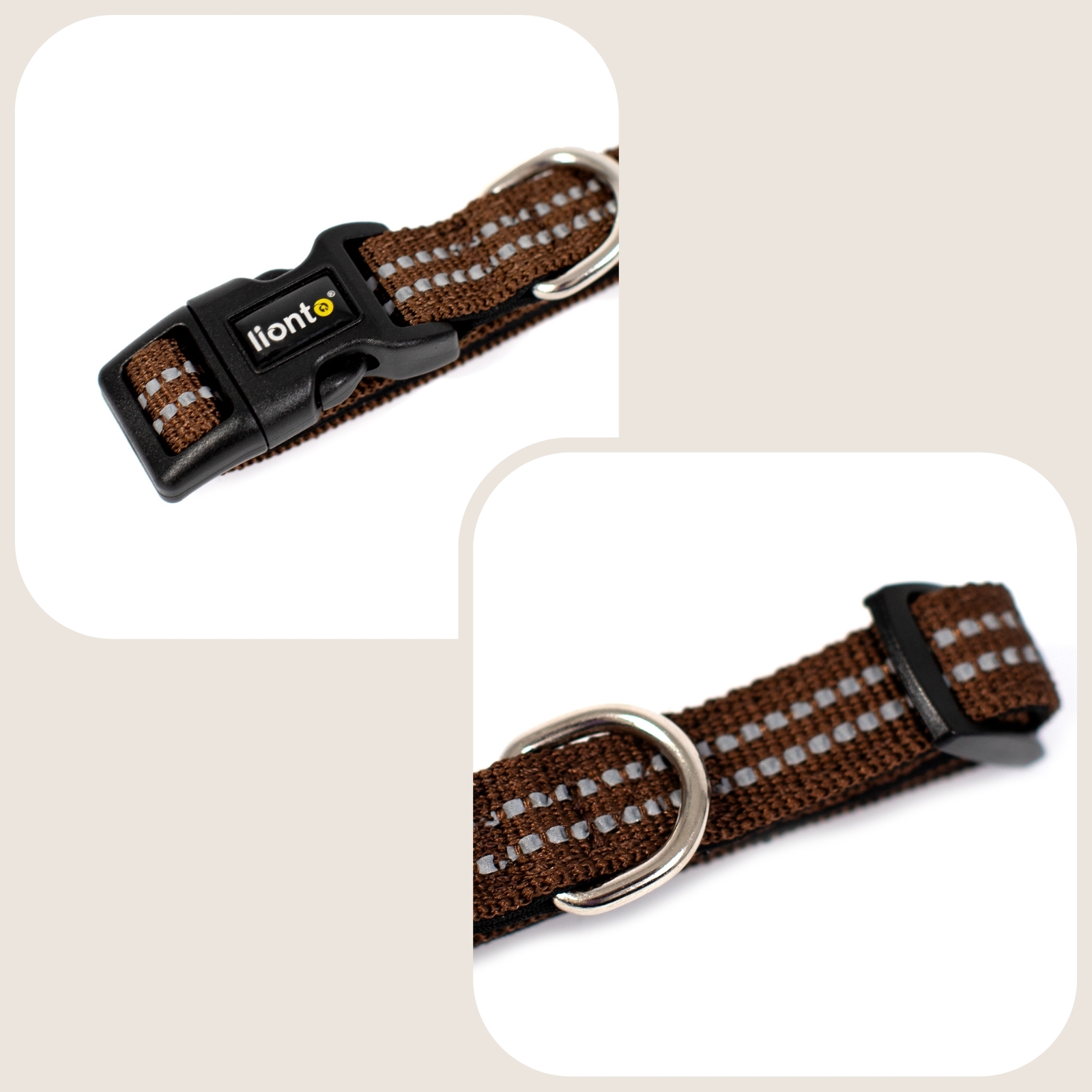 Lionto Hundehalsbänder Lionto verstellbares Hundehalsband braun XS