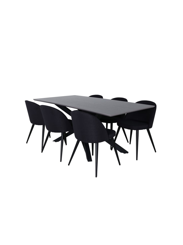 ebuy24 Essgruppe Piazza 22 (7-teilig) Schwarz 90 x 180 cm günstig kaufen onesize