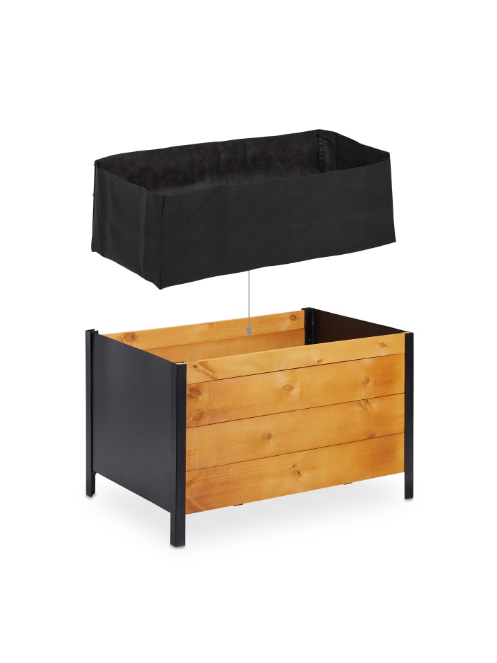 relaxdays Hochbeet in Natur - (B)78 x (H)48 x (T)51 cm günstig kaufen onesize
