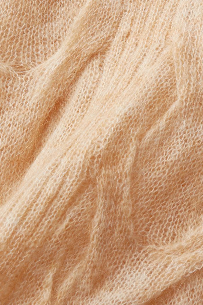 Zopfstrick-Rollkragenpullover aus Mohair-Mix