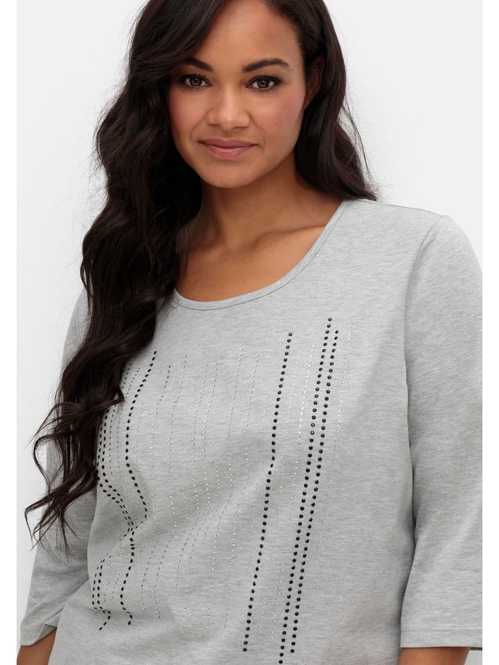 sheego 3/4-Arm-Shirt in grau günstig kaufen