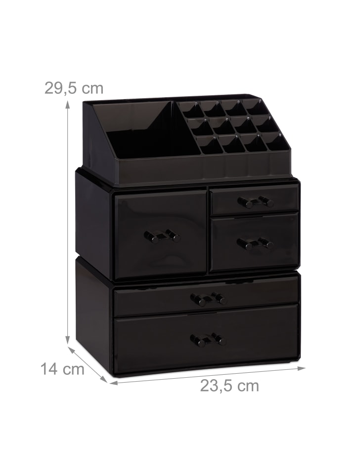 relaxdays Makeup Organizer in Schwarz günstig kaufen onesize
