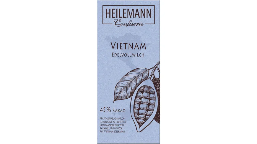 Heilemann Ursprungs-Schokolade Vietnam 45% Edelvollmilch 80 g