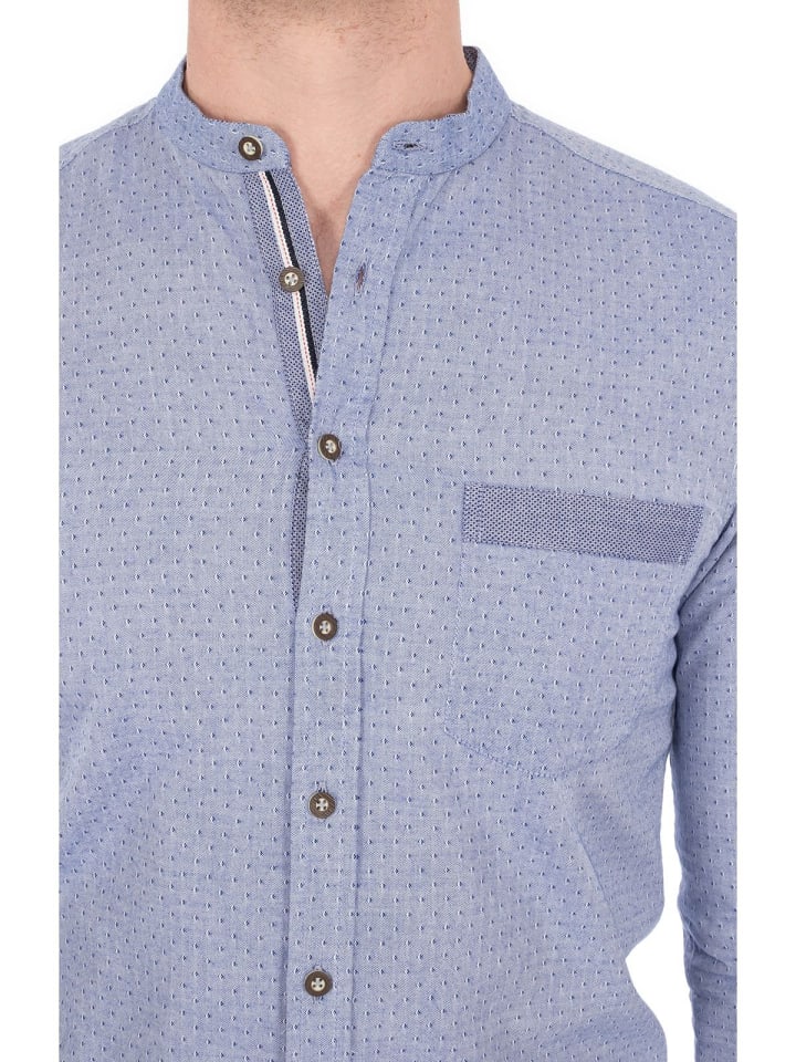 MarJo Stehkragenhemd SEBASTIAN in blau günstig kaufen