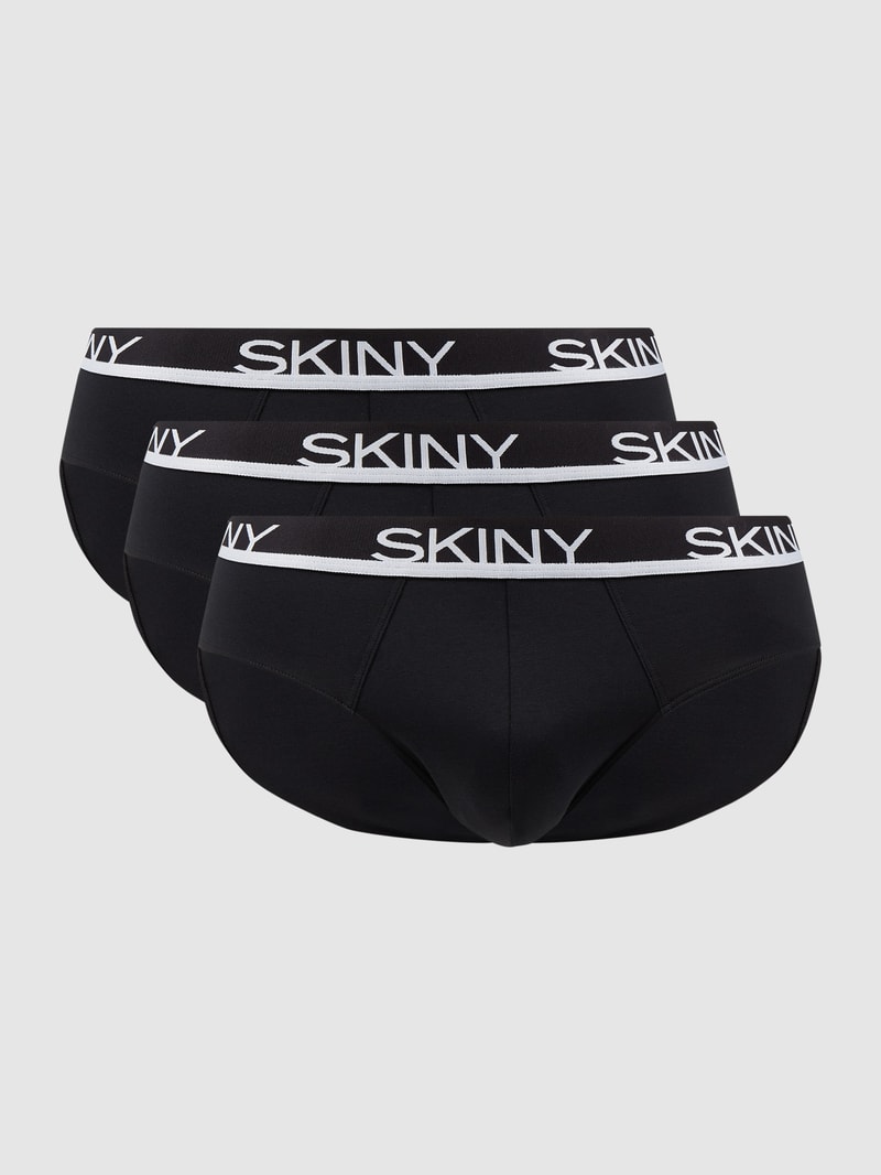 Slip mit Stretch-Anteil im 3er-Pack in schwarz