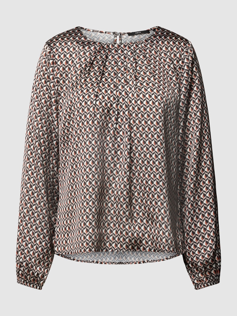 Bluse mit Allover-Muster in schwarz