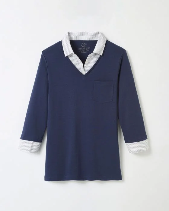 Tee-shirt effet 2 en 1 coton biologique