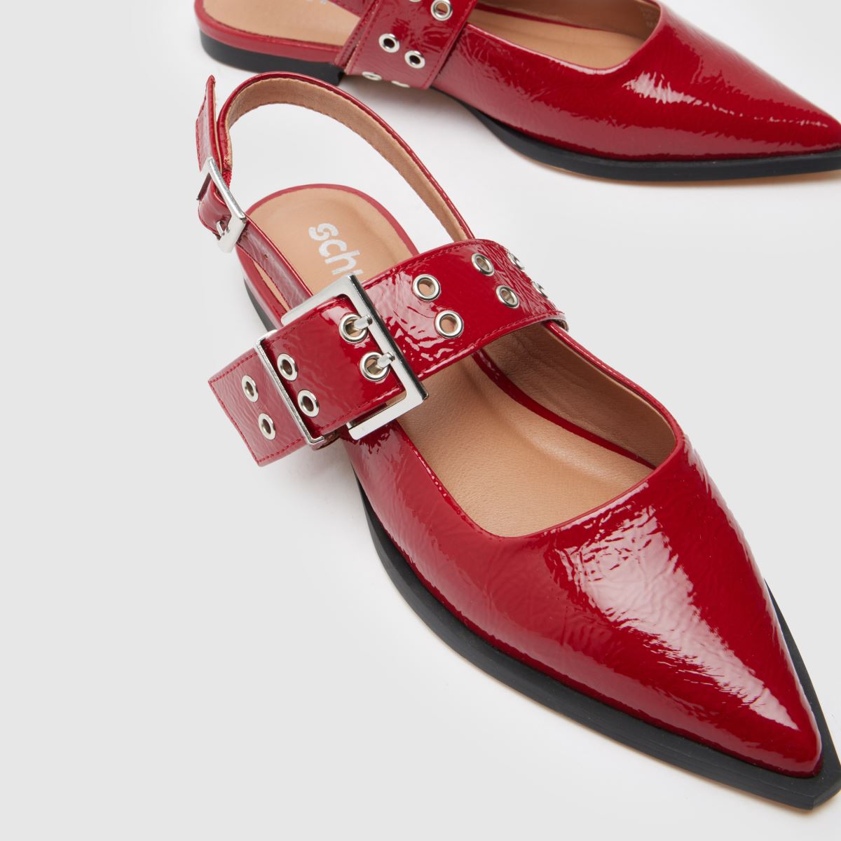 Schuh Lorella Point lapos talpú cipő piros színben