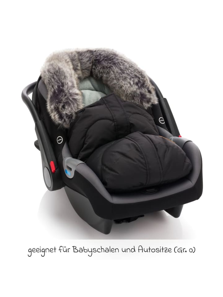 fillikid Fleece-Fußsack mit Fellkragen Lhotse für in schwarz günstig kaufen onesize
