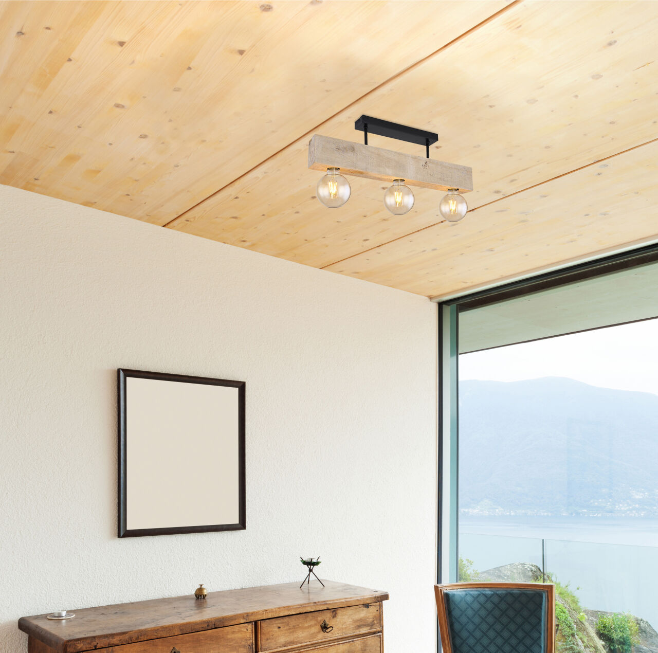 Globo Lighting - ADALIE - Deckenleuchte Metall schwarz matt, 3x E27