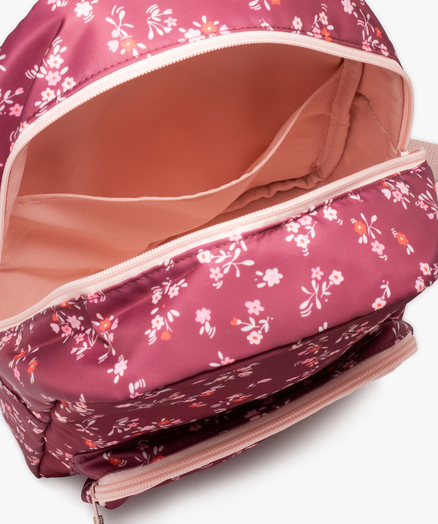 Sac à dos en toile à motifs fleuris fille rose | GEMO