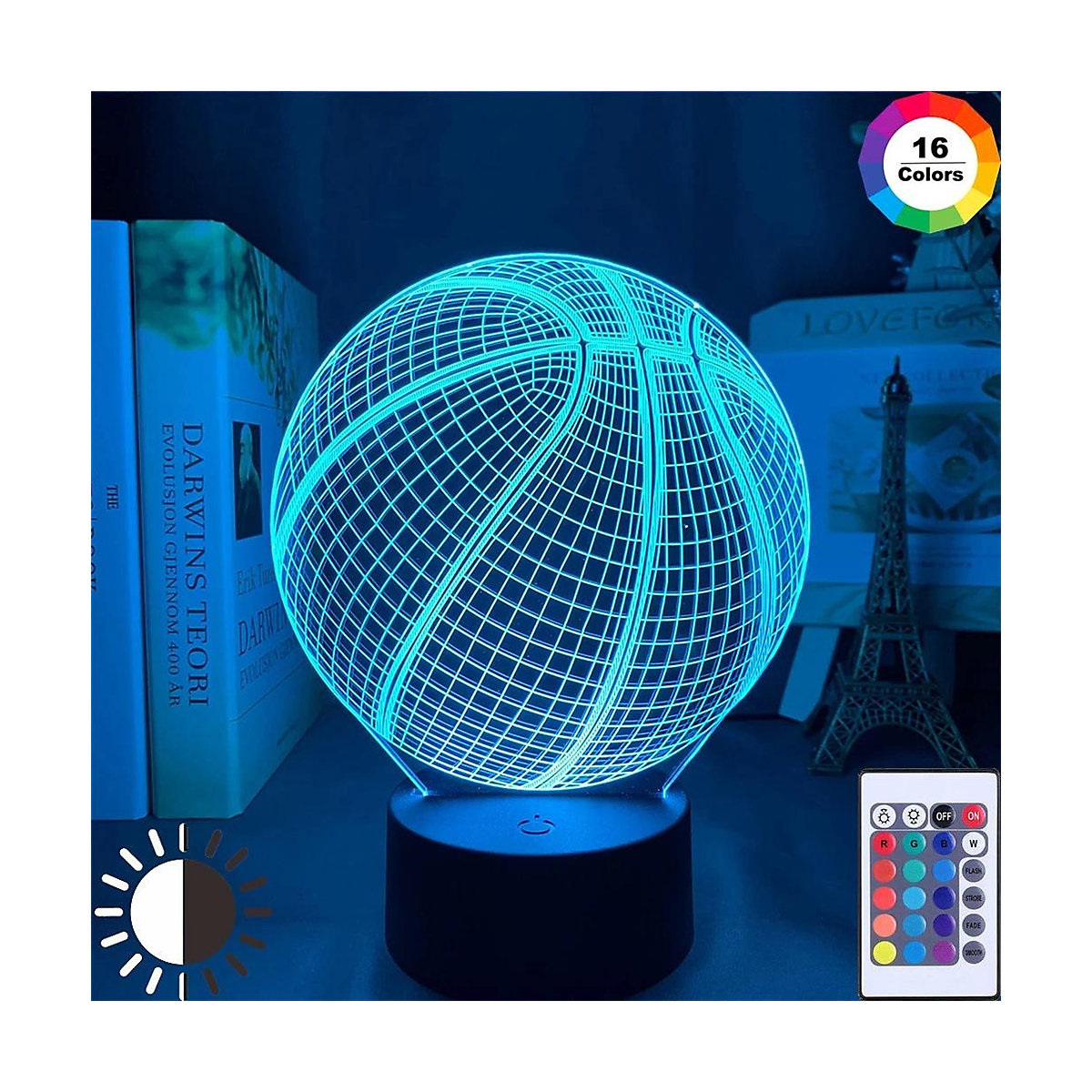 Fußball 3D Illusion Lampe mit 16 Farben Nachtlichter für Kinder