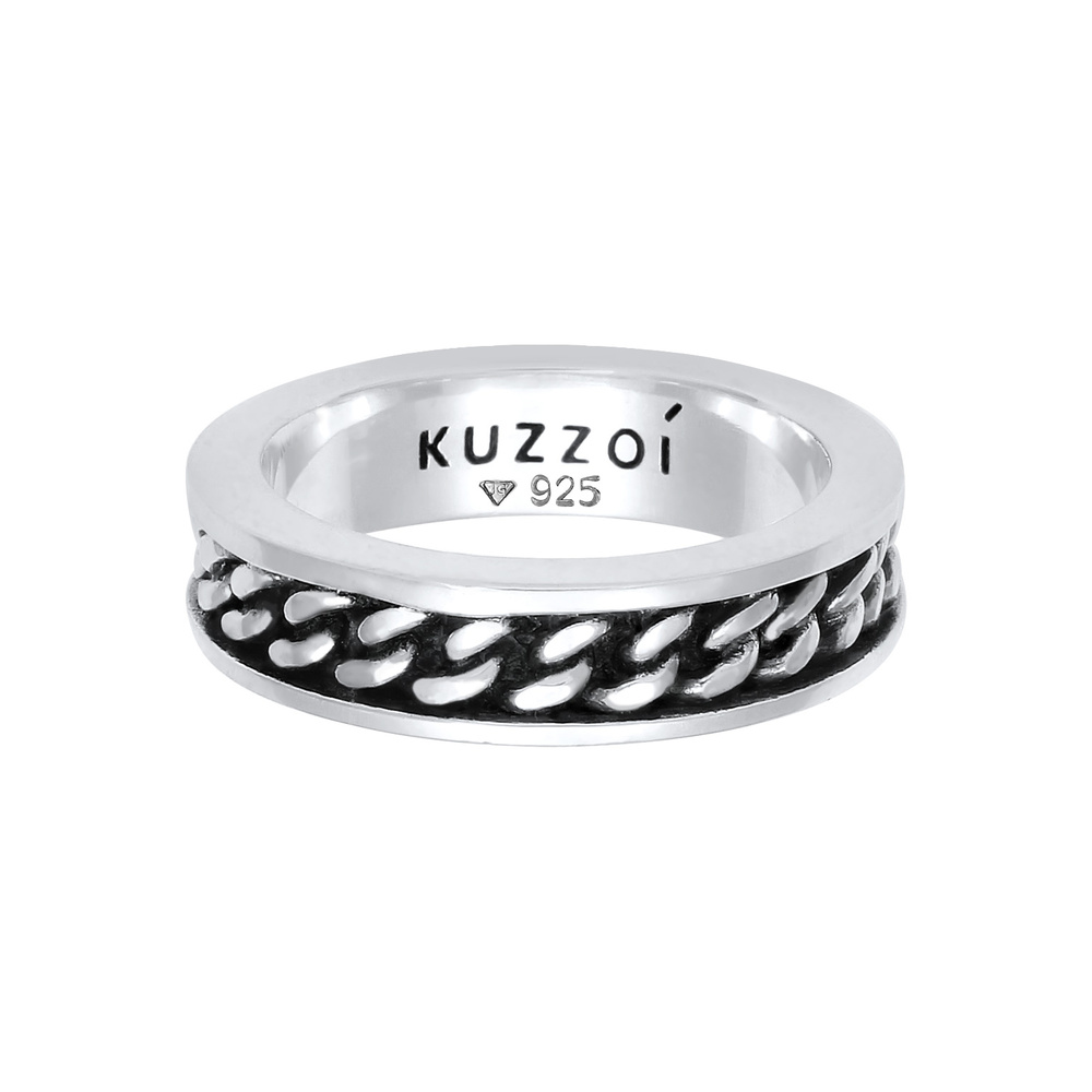 KUZZOI KUZZOI Bague Bandring pour hommes Panzer Design Trend en argent sterling 925 Bague