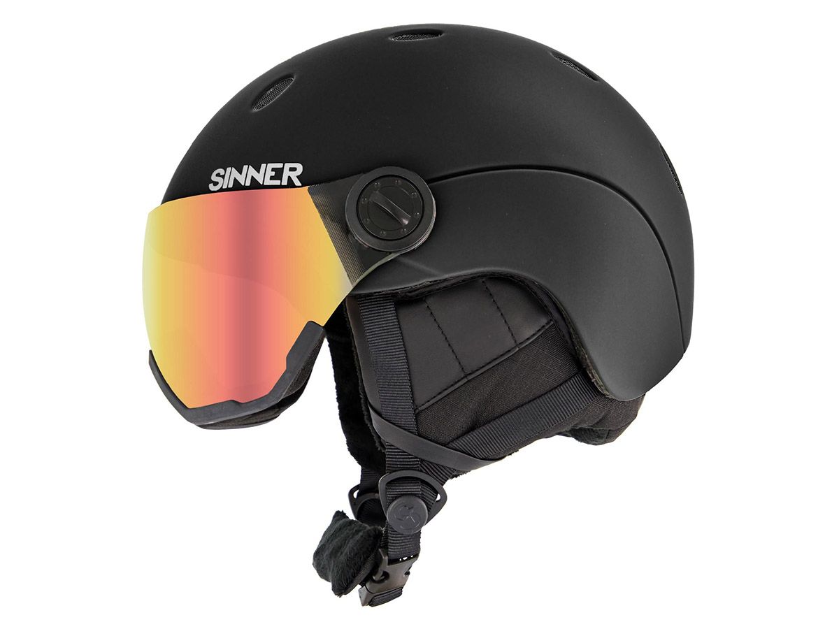 Sinner Titan Black Red Skihelm mit Visier