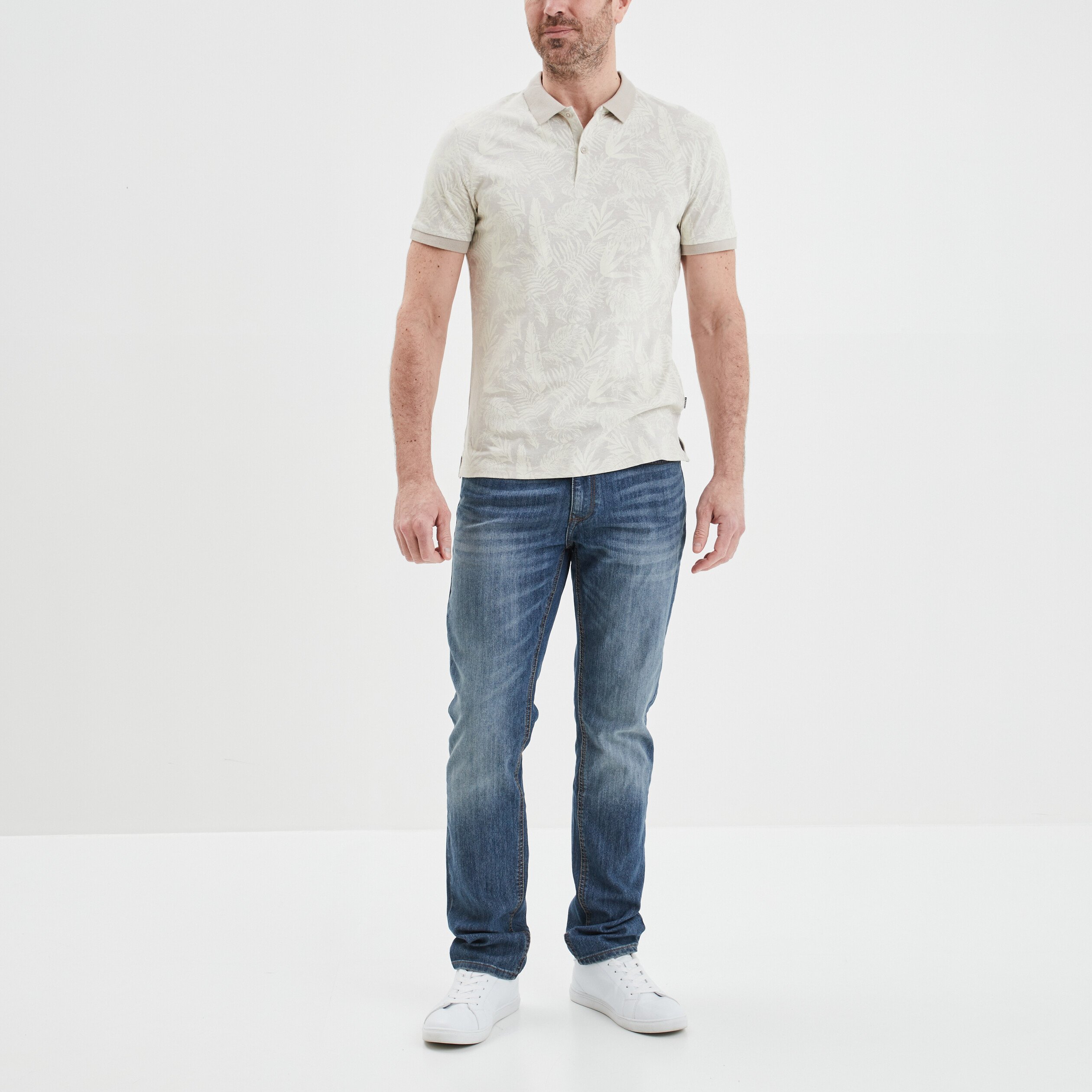 Jeans straight effet délavé denim double stone homme | La Halle