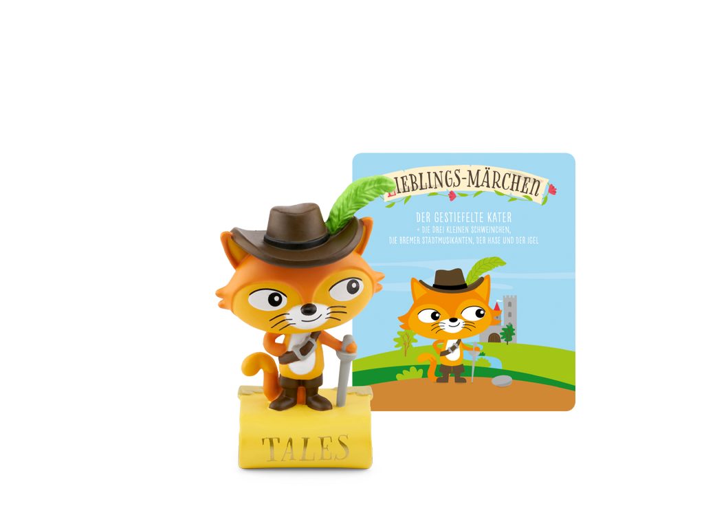 tonies Hörspielfigur Tonies -Lieblings-Märchen- Der gestiefelte Kater (Relaunch), (1-St), Magnethaftend, handbemalt, integrierter NFC-Chip