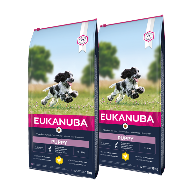 EUKANUBA Hundetrockenfutter EUKANUBA Puppy Medium Breed Chicken 2x15 kg
