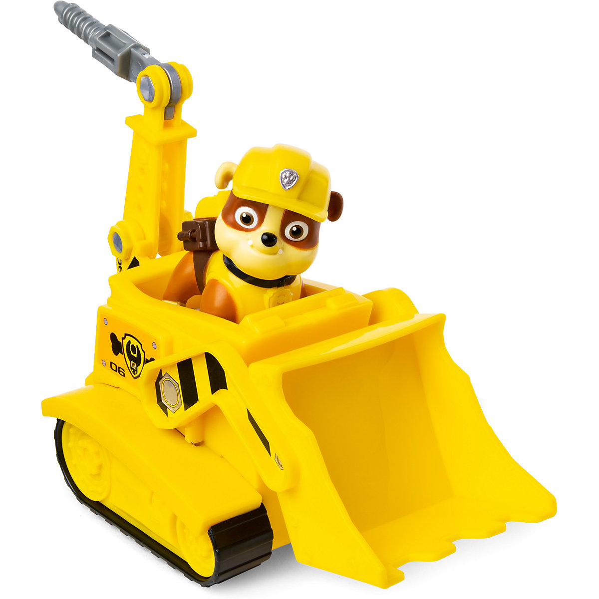 PAW Patrol Baustellen-Fahrzeug mit Rubble-Figur (Basic Vehicle/Basis Fahrzeug)