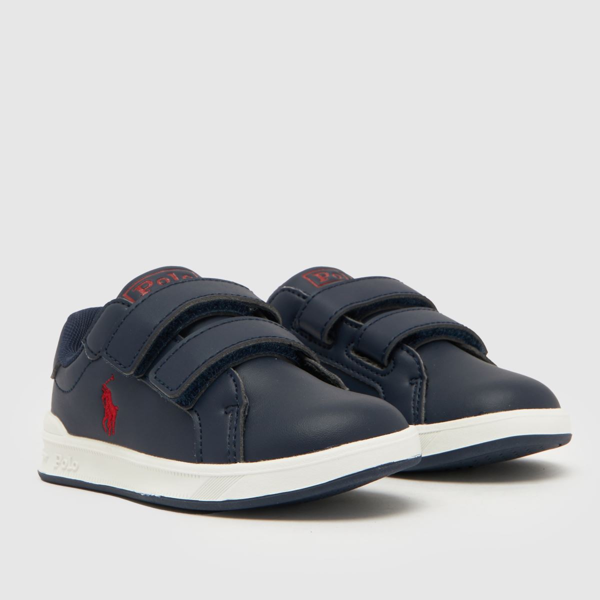 Polo Ralph Lauren marinblå & röda Heritage Court II v Pojkar Småbarnsskor
