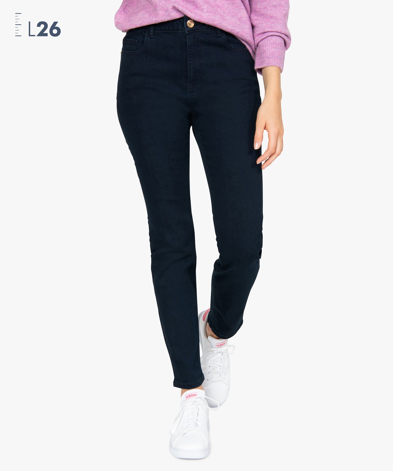 Jean femme slim à taille haute ultra stretch - L26 blue black | GEMO