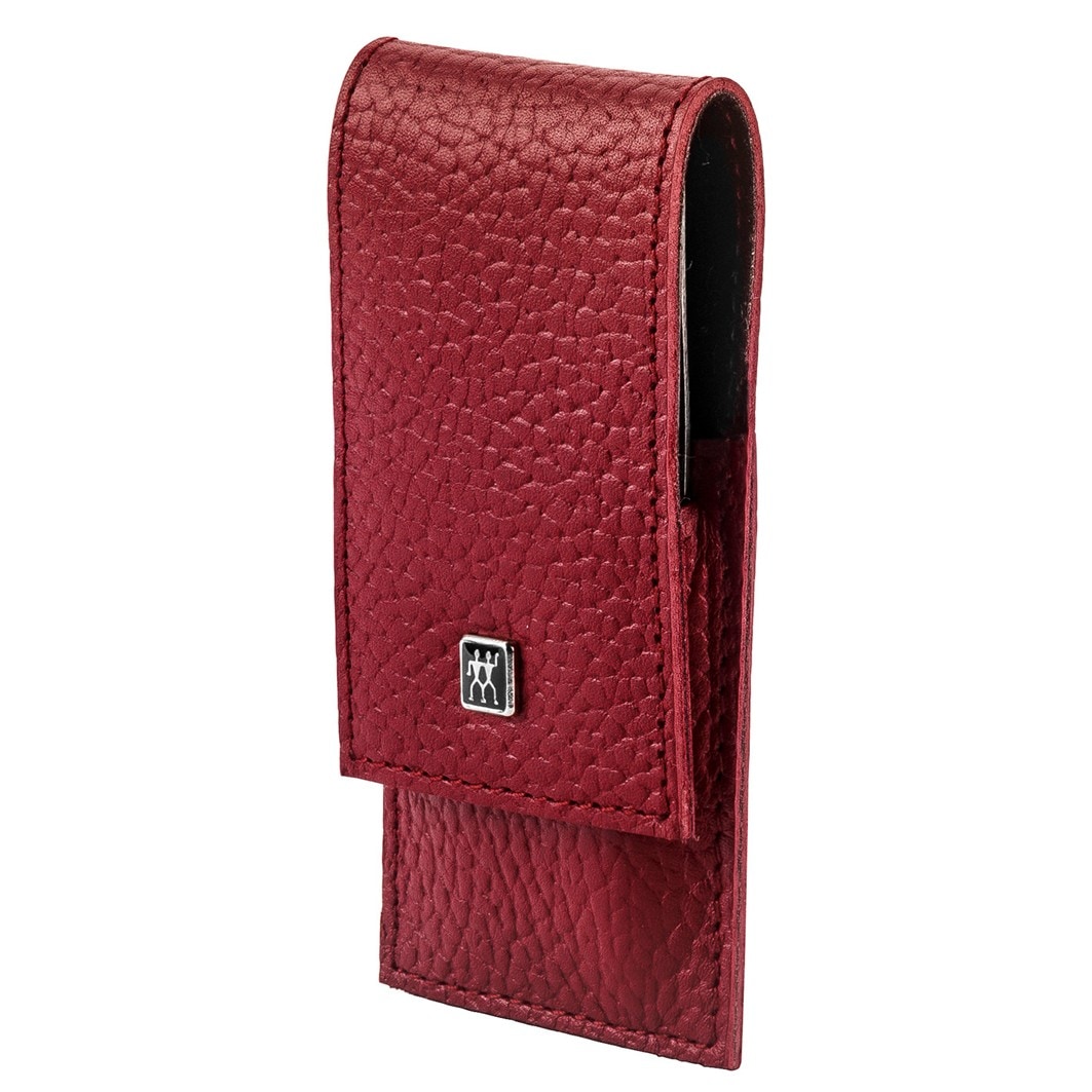 Classic Inox Taschen-Etui. Rindleder. rot. 3-tlg