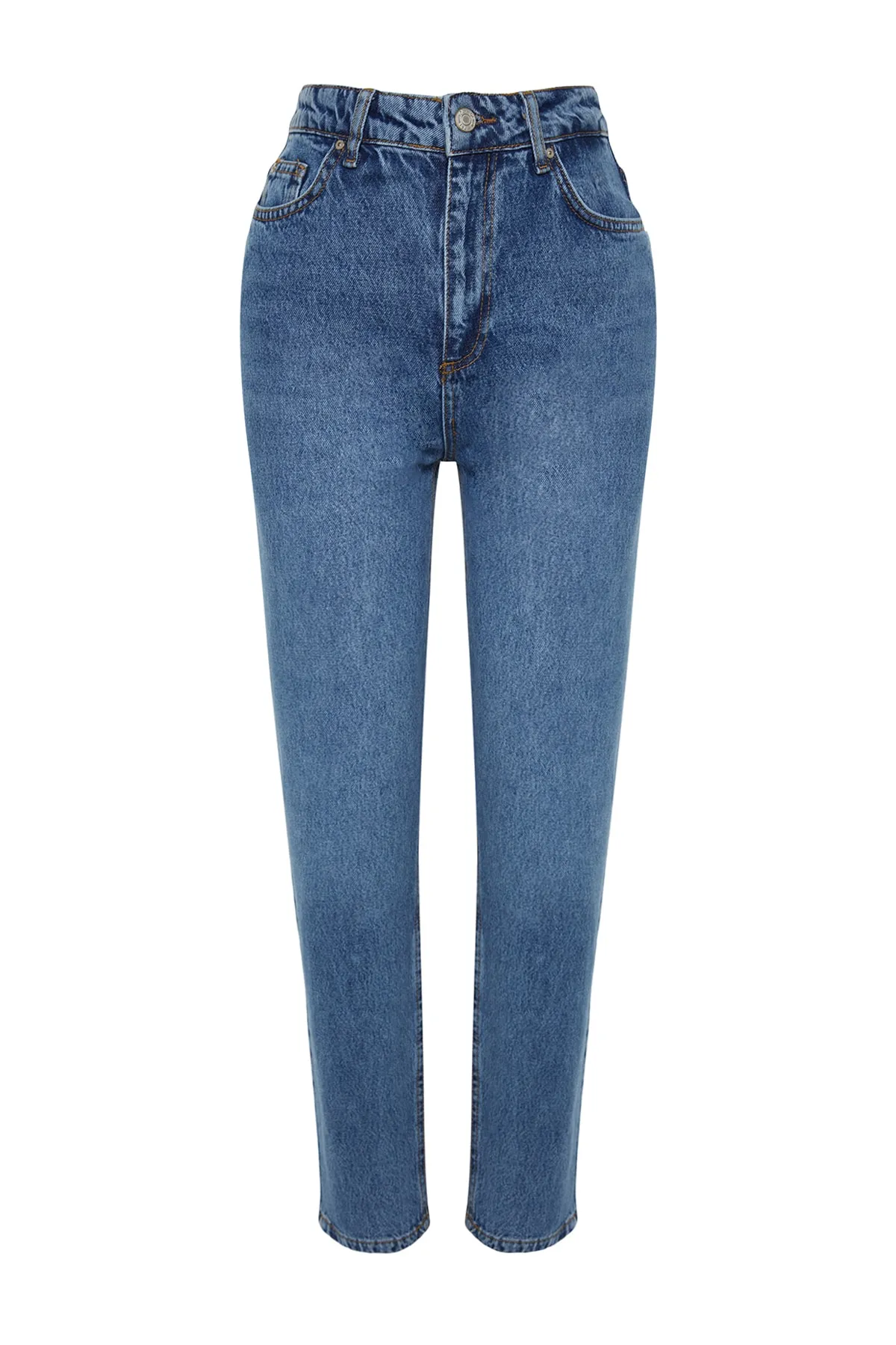 Trendyol Collection  Blaue Mom-Jeans mit hoher Taille TWOAW24JE00076