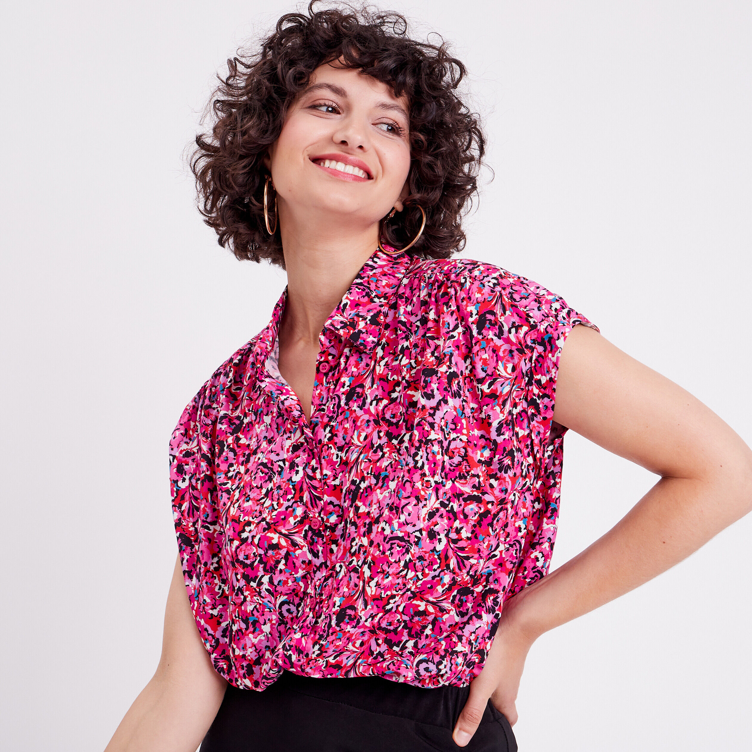 Chemise manches courtes rouge femme | Cache Cache