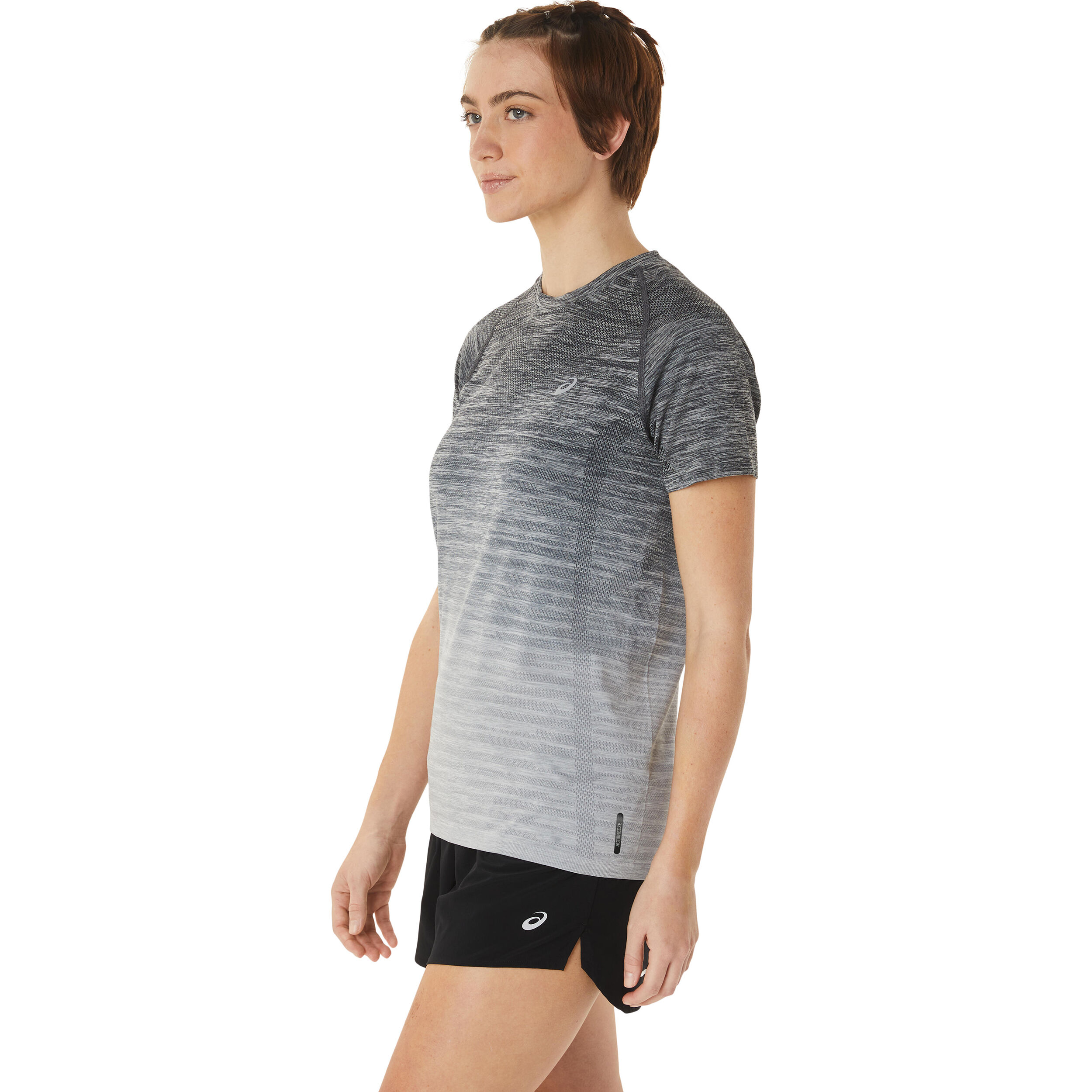 Seamless Laufshirt Damen - Weiß, Grau