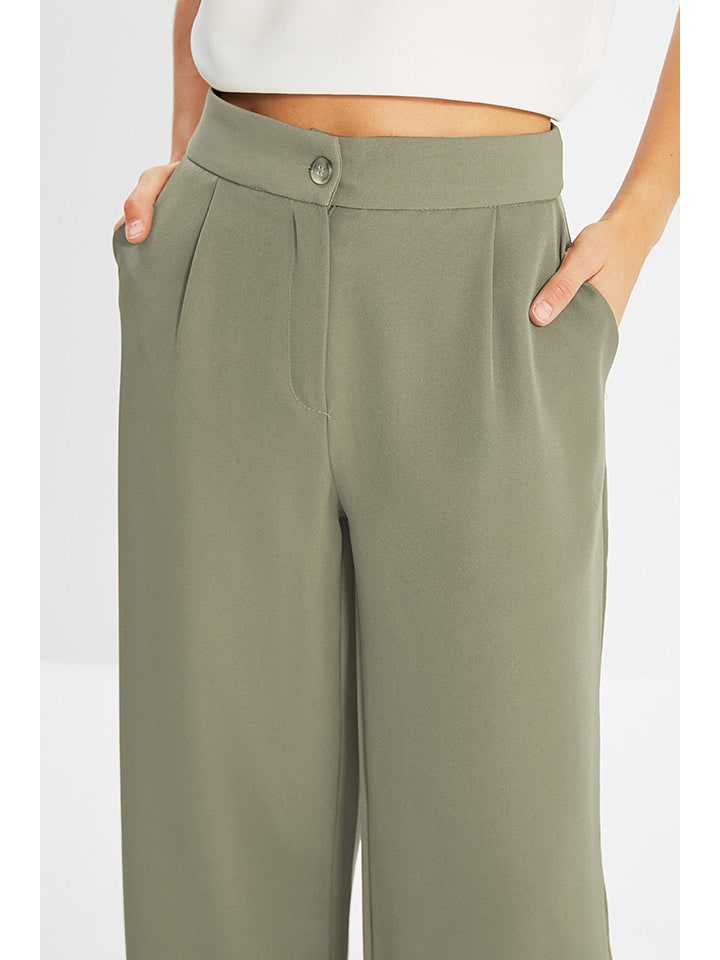 trendyol Marlenehose in Oliv günstig kaufen