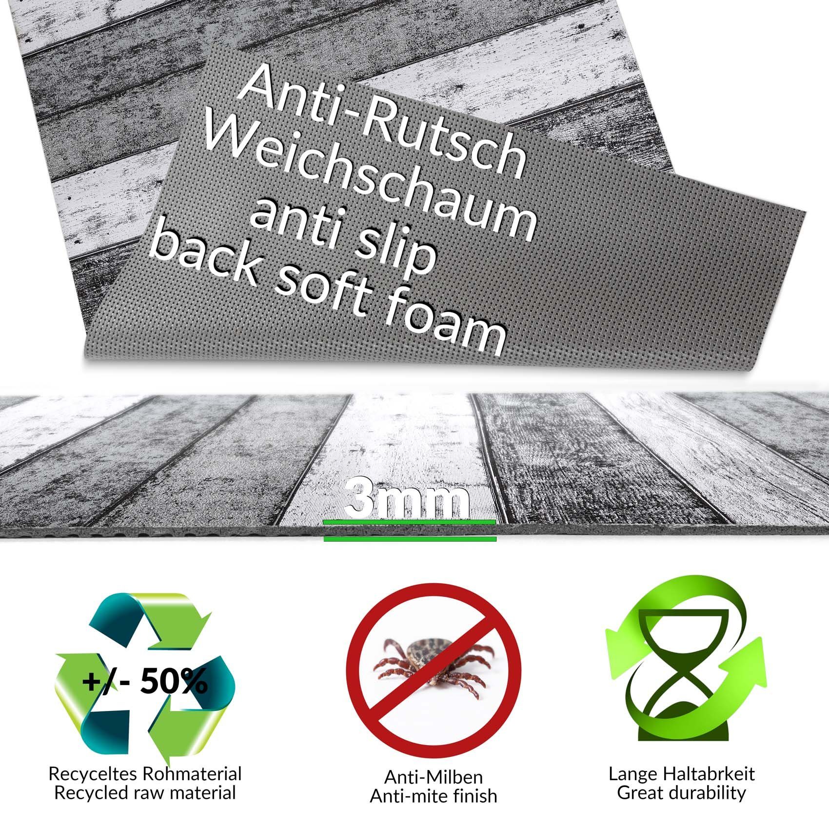 Küchenläufer Küchenläufer Läufer Küchenteppich Teppich Textil RANNA Premium Holzdie, ANRO, Rund, Höhe: 3 mm, Textil