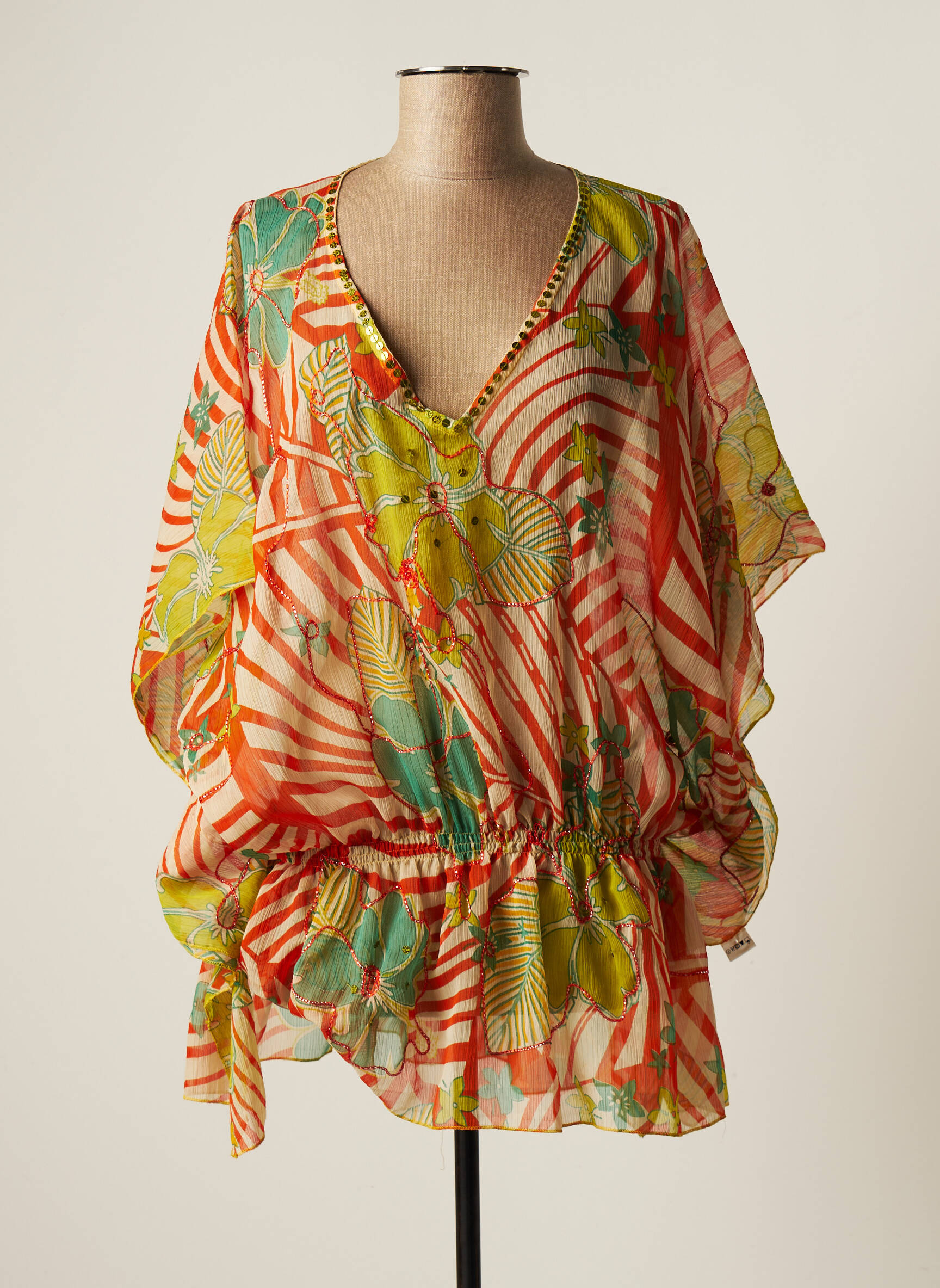 P S S  55 Clothing Tuniquemanchecourte Femme couleur orange