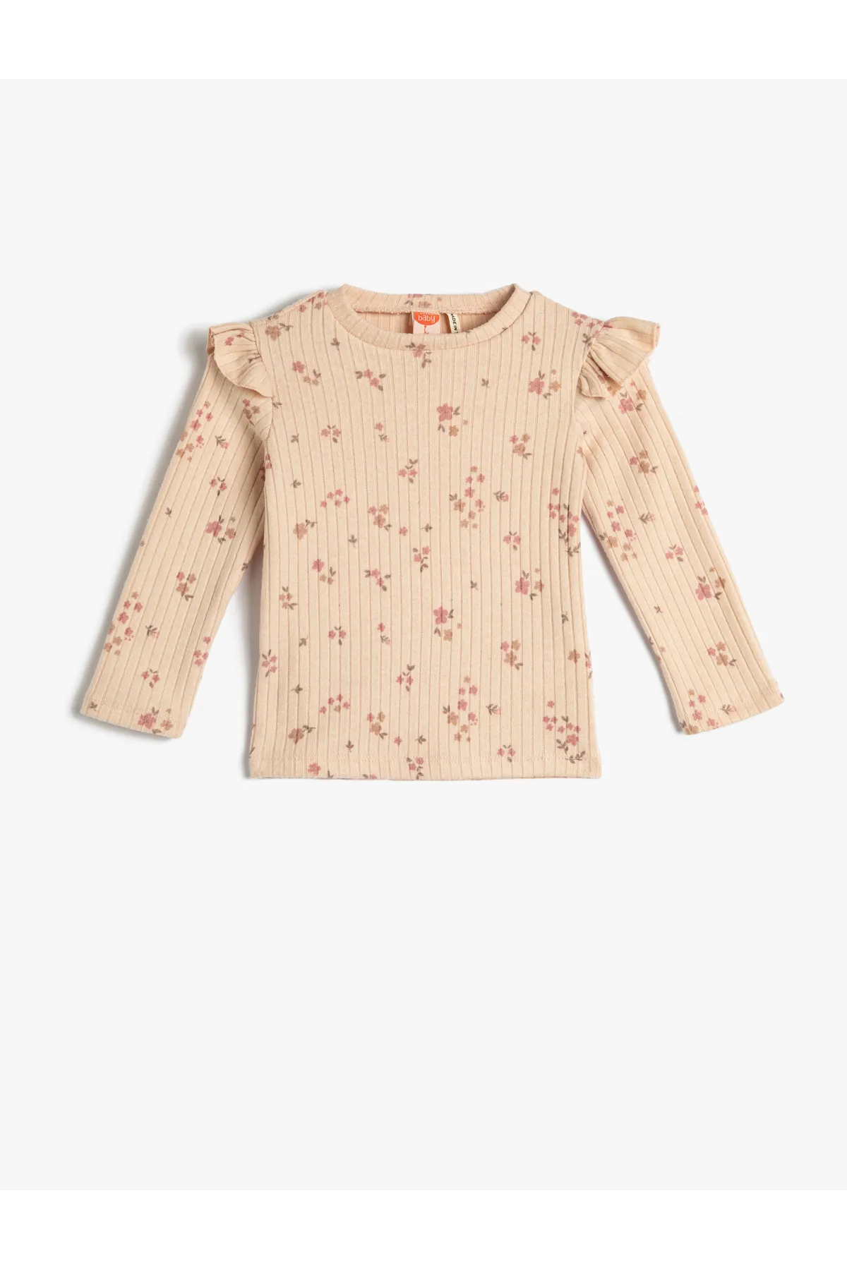 Koton  T-Shirt mit langen Ärmeln, Rüschen und Blumenmuster