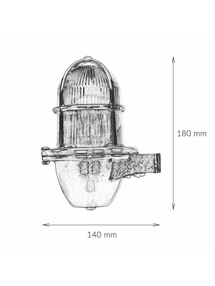 Licht-Erlebnisse Außen Wandlampe in Messing günstig kaufen onesize