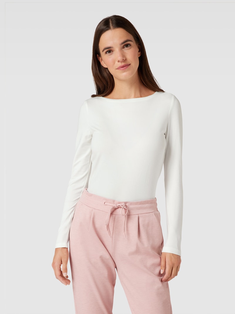 Longsleeve mit U-Boot-Ausschnitt in offwhite