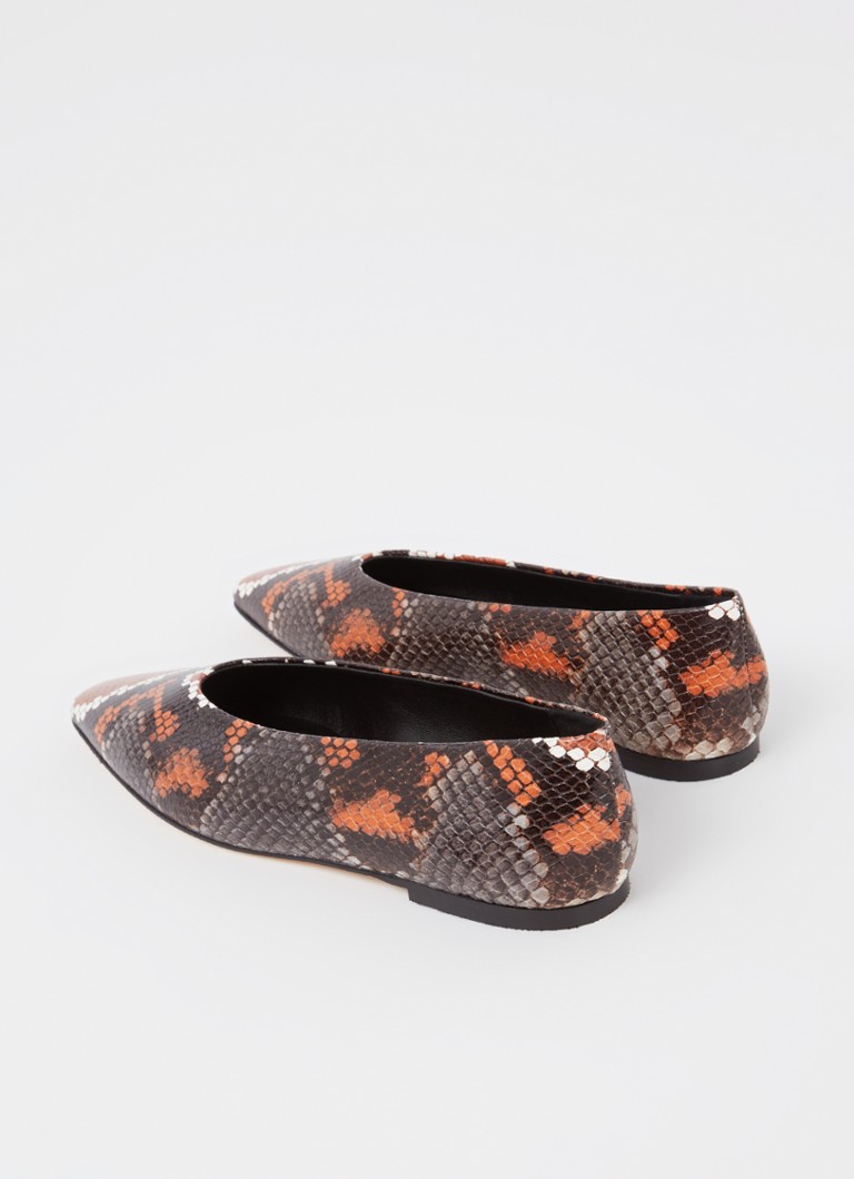 Odare Bilbao leather ballerina with snakeskin print