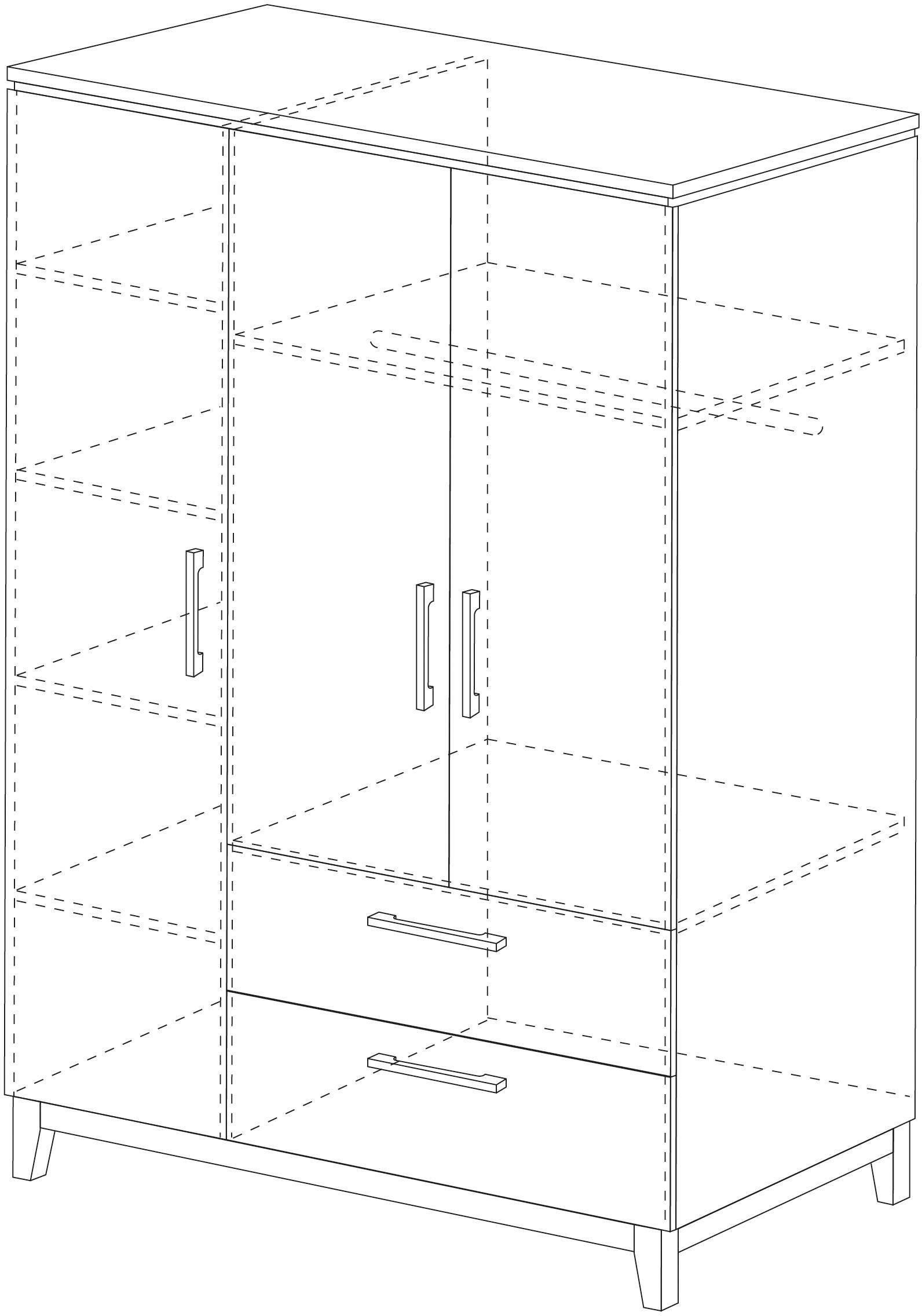 roba® Kinderkleiderschrank Caro, 3-türig