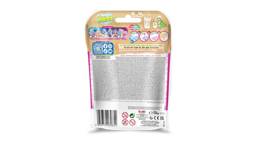 CRAZE - INKEE Galupy Mermaid Badekugel mit Zuckerwattenduft - mit Überraschung (1 von 6 Galupy Mermaid-Figuren) 100 g